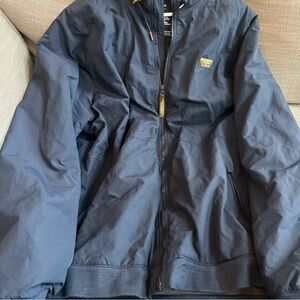 LL Bean Zip Jacket Men’s Fleece Lined Blue 515689 Lightweight Rain Wind XXL